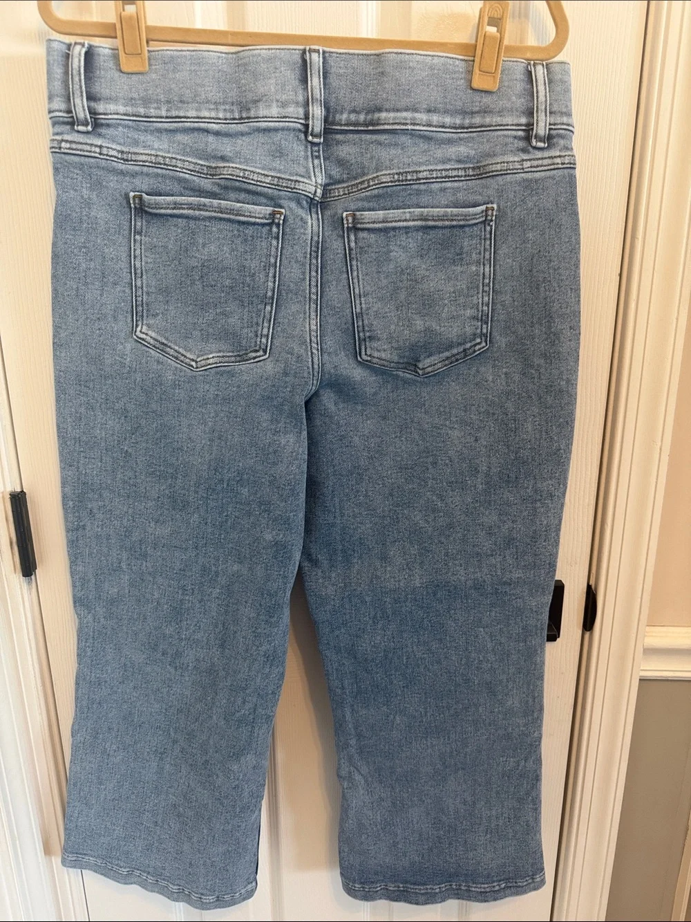 SPANX Denim Cropped Kick Flare Pull On Jeans in  Lightwash Sz 1X